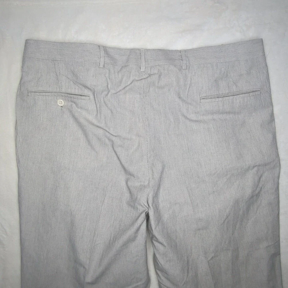 Vintage Corbin‎ Ltd. Men's Gray Pleated Pin Striped Pants Cuffed USA 40 x 31